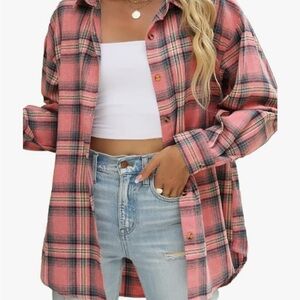 NWOT Pink Button-Down Flannel